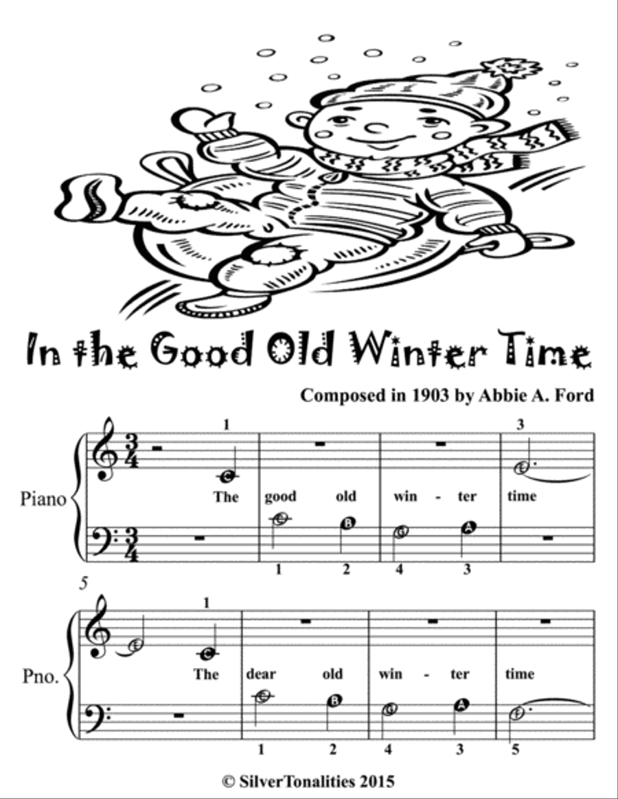 In the Good Old Winter Time Beginner Piano Sheet Music Easy Piano scores gallery preview page 2