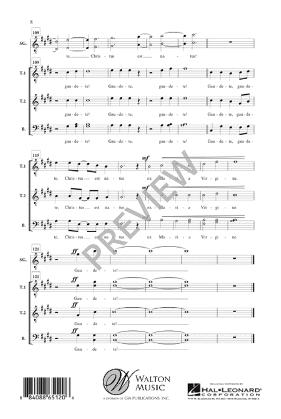 Gaudete! - TTBB (Vocal Score) TTBB scores gallery preview page 9