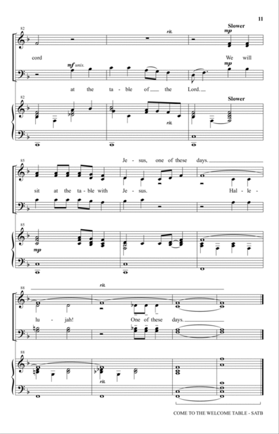 Come To The Welcome Table 4-Part scores gallery preview page 10