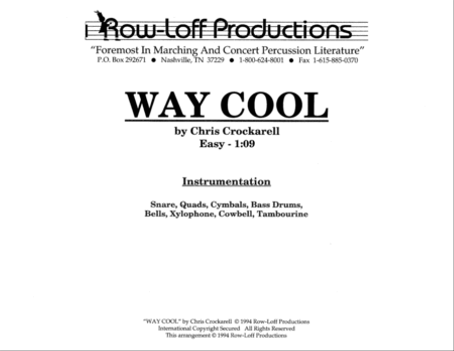 Way Cool w/Tutor Tracks Percussion Ensemble scores gallery preview page 2