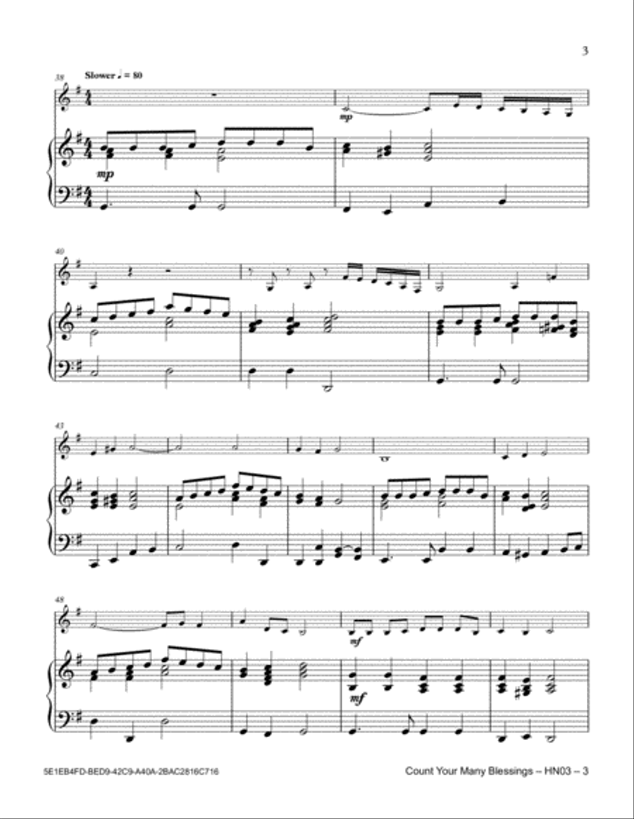 Count Your Many Blessings Horn scores gallery preview page 3