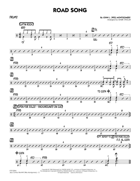 Jazz Combo Pak #49 (Wes Montgomery) (arr. Mark Taylor) - Drums