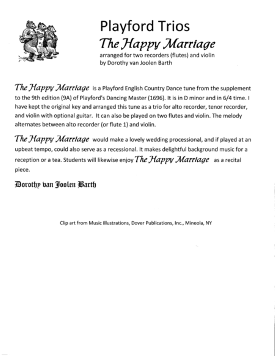 Playford Trios: The Happy Marriage Small Ensemble scores gallery preview page 1