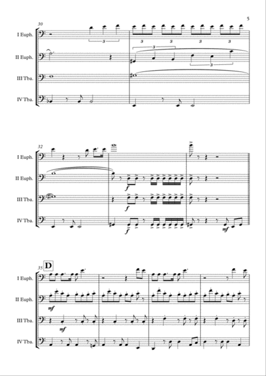 Diamonds Are Forever Brass Quartet scores gallery preview page 6
