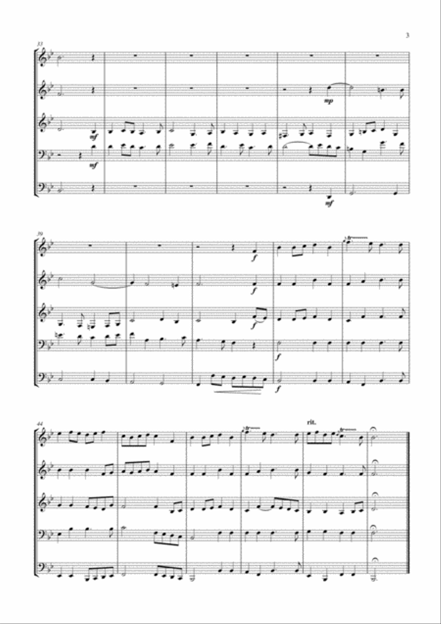 Prelude to a Te Deum for brass quintet Brass Quintet scores gallery preview page 4