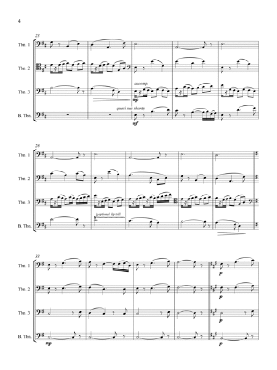 Passacaglia, Chorale and Dance Trombone Quartet scores gallery preview page 2