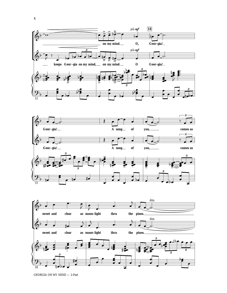 Georgia On My Mind Georgia On My Mind 2-Part scores gallery preview page 2