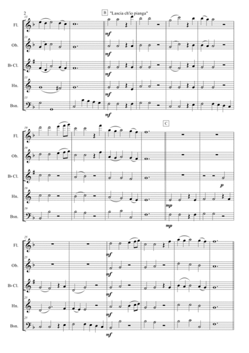 Lascia ch'io pianga, Aria from the opera "Rinaldo" (Woodwind Quintet: Fl,Ob,Cl,Hn,Bsn) image number null