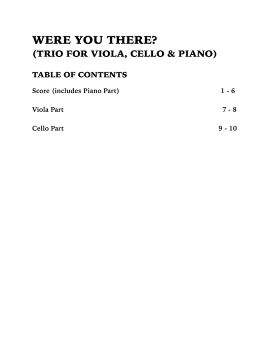 Were You There (Trio for Viola, Cello and Piano) image number null