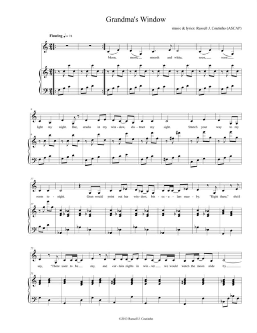 Grandma's Window Voice scores gallery preview page 1