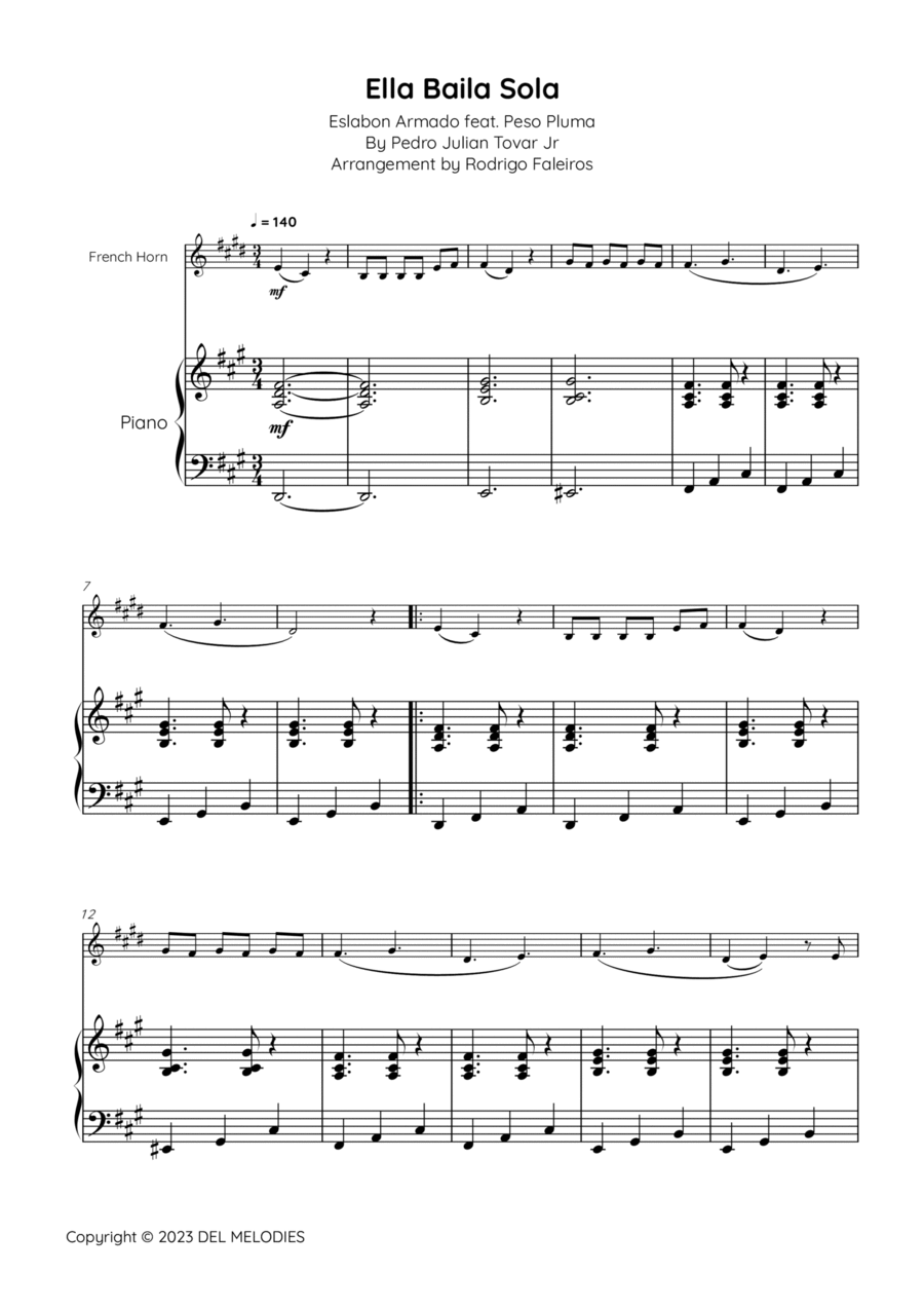 Ella Baila Sola Horn scores gallery preview page 1
