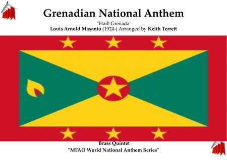 Grenadian National Anthem ''Hail! Grenada'' for Brass Quintet image number null