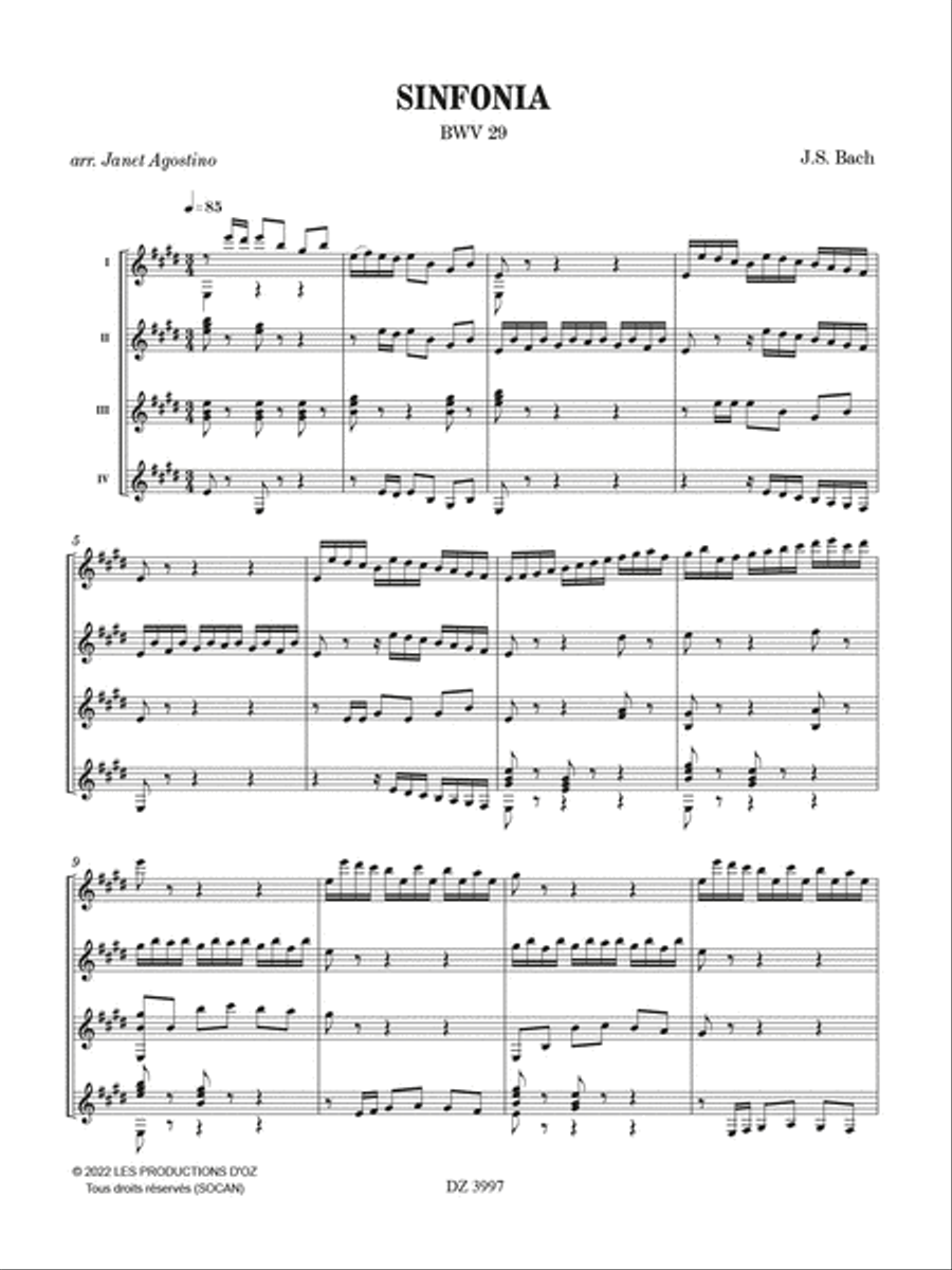 Sinfonia BWV 29 Guitar Ensemble scores gallery preview page 2