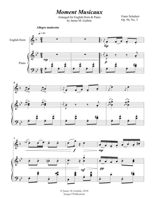 Schubert: Moment Musicaux for English Horn & Piano