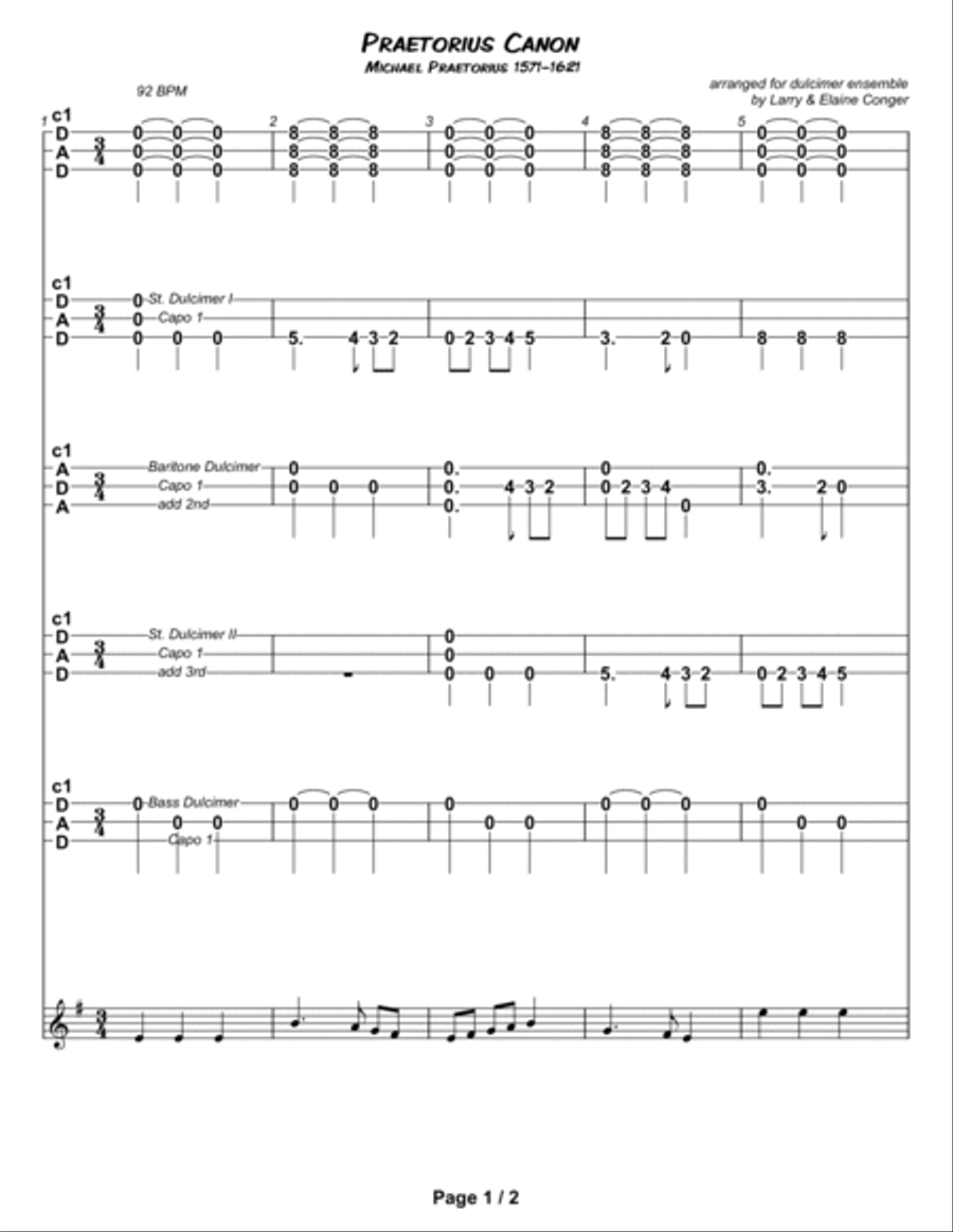 Praetorius Canon (ensemble) Small Ensemble scores gallery preview page 3