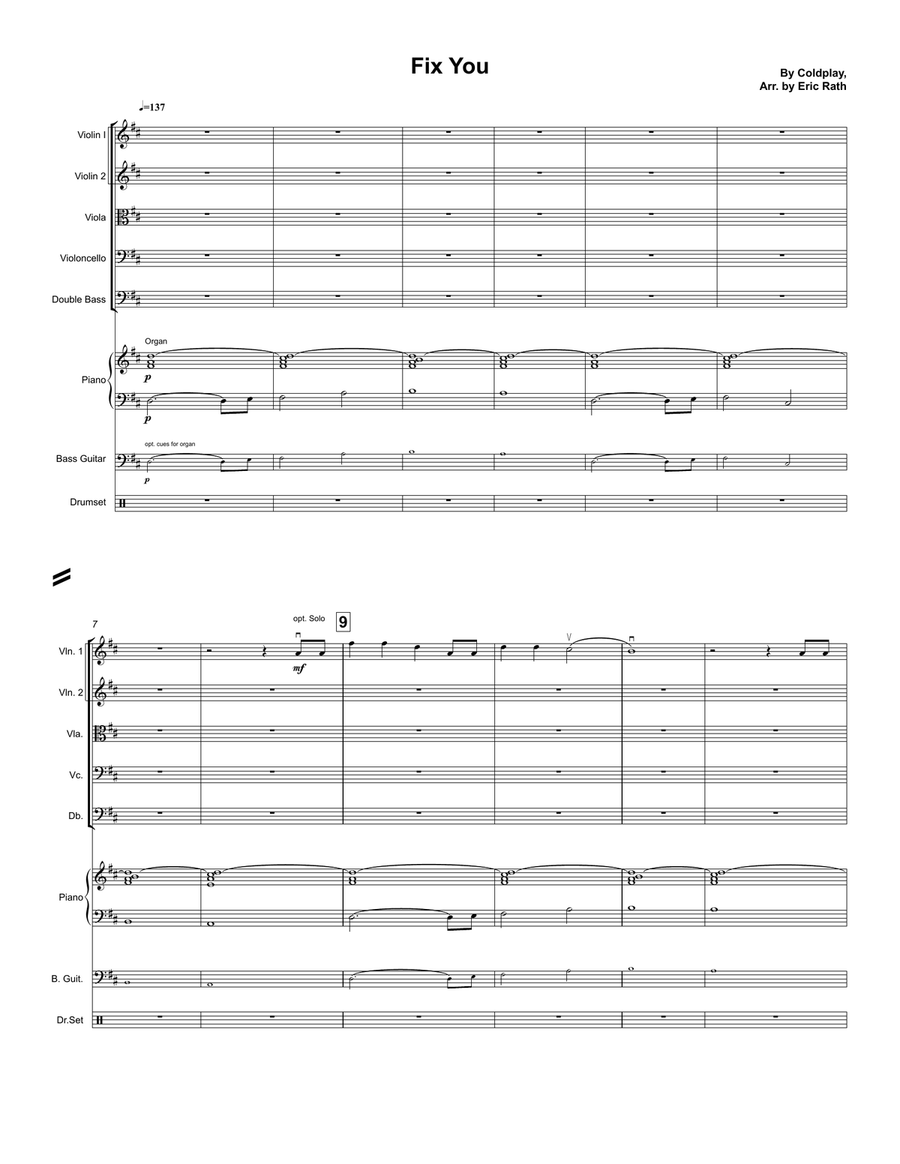 Fix You Full Orchestra scores gallery preview page 1