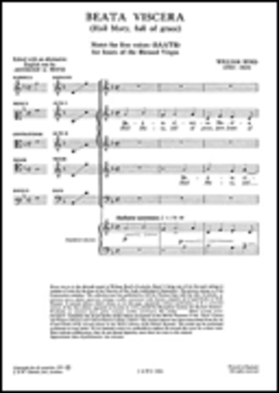 Byrd, W Beati Viscera Ssatb/Pf Red.(L/E)(Hail Mary Full Of Grace) SSATB scores gallery preview page 1