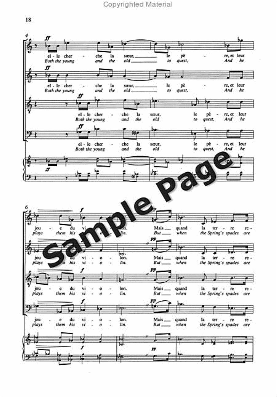 6 Chansons (Complete) 4-Part scores gallery preview page 18