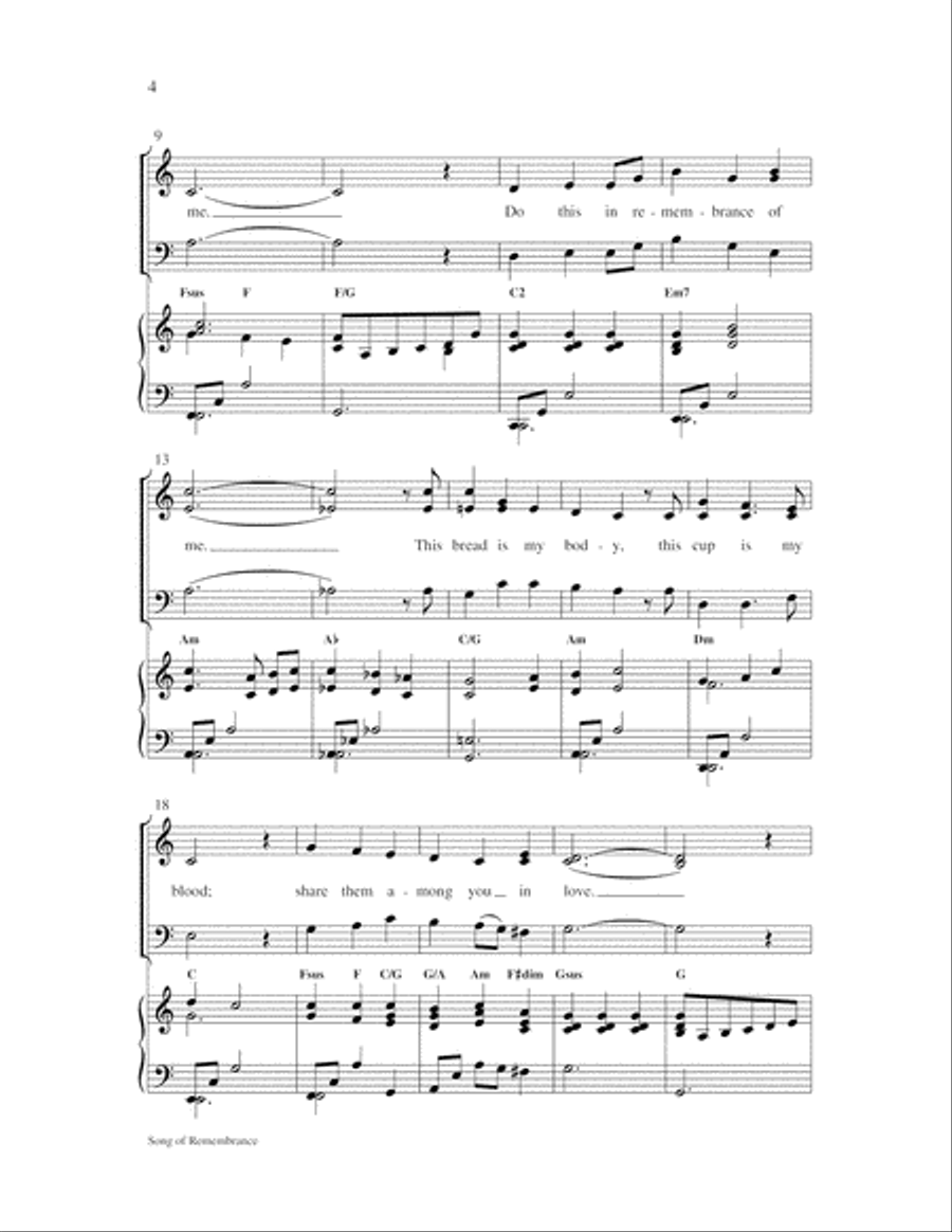 Song of Remembrance 3-Part scores gallery preview page 5