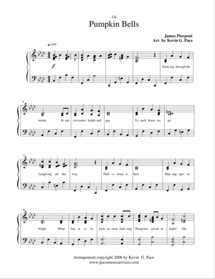 Pumpkin Bells - Halloween song Unison Choir scores gallery preview page 2