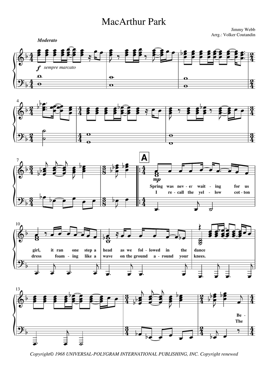 Macarthur Park Voice scores gallery preview page 1