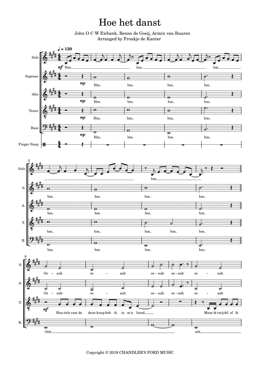 Hoe Het Danst 4-Part scores gallery preview page 1