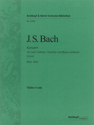 Book cover for Violin Concerto in D minor BWV 1043