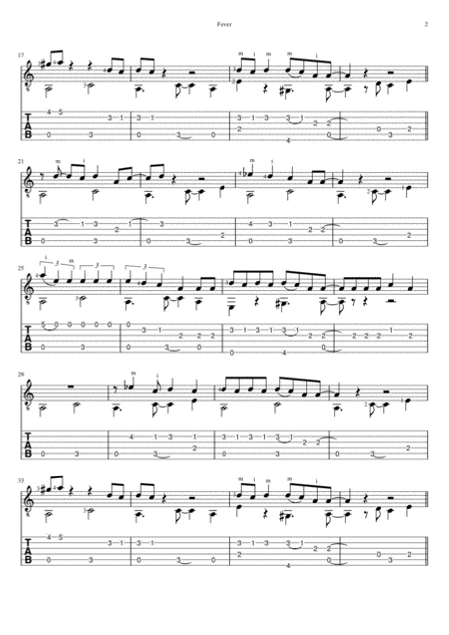 Fever Electric Guitar scores gallery preview page 2