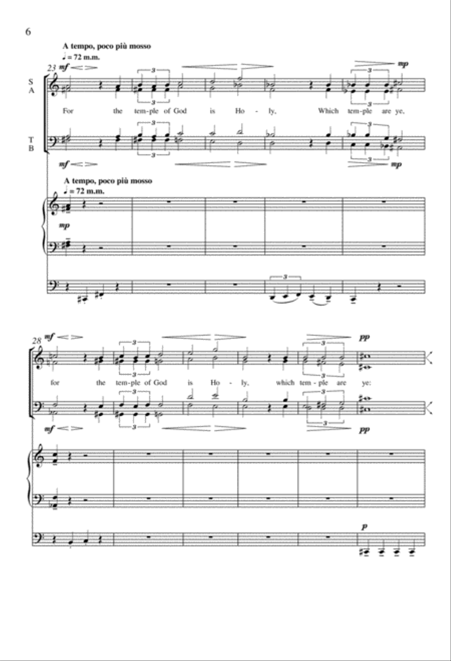 Behold the Tabernacle of God 4-Part scores gallery preview page 6