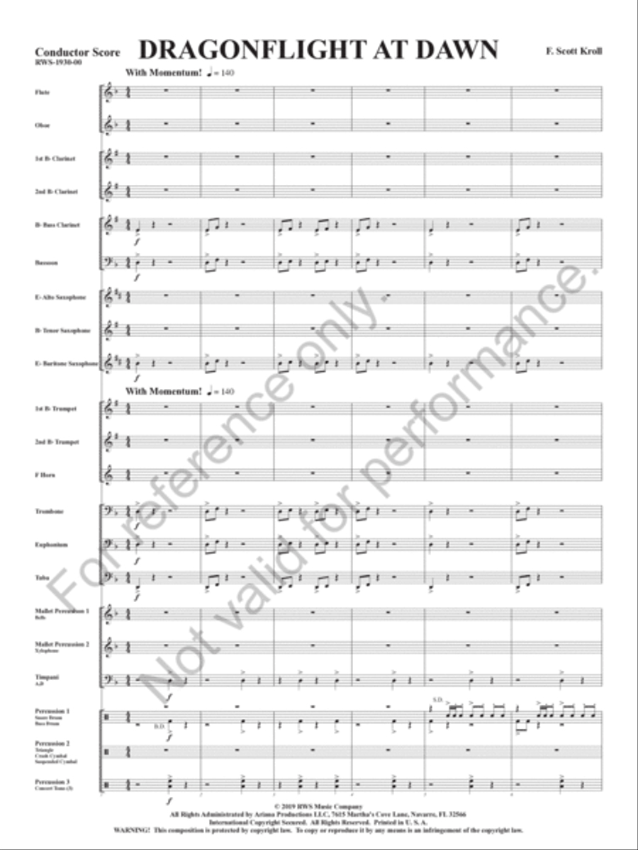 Dragonflight at Dawn Dragonflight at Dawn Concert Band scores gallery preview page 4