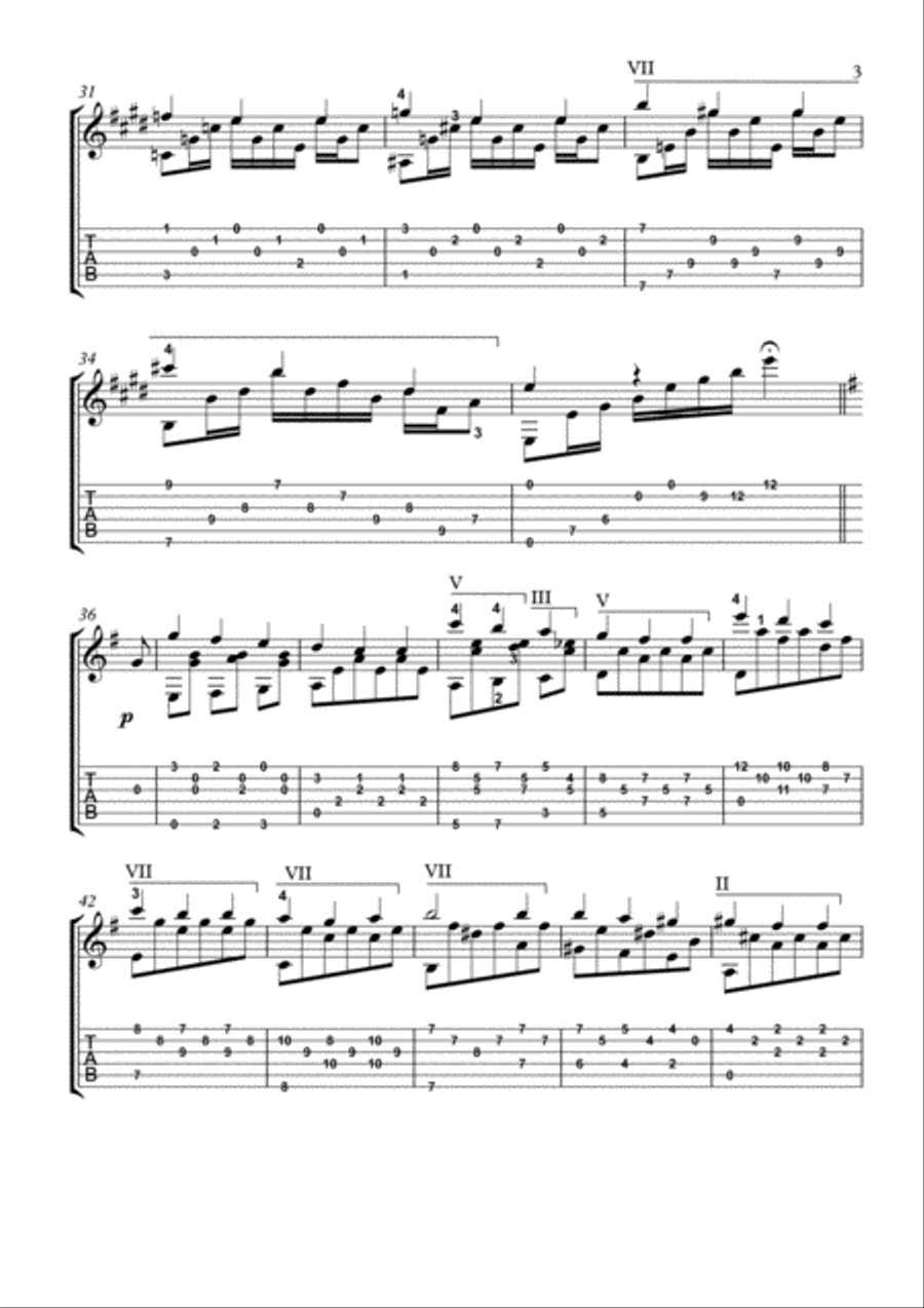 Le Desir classical guitar solo Acoustic Guitar scores gallery preview page 3