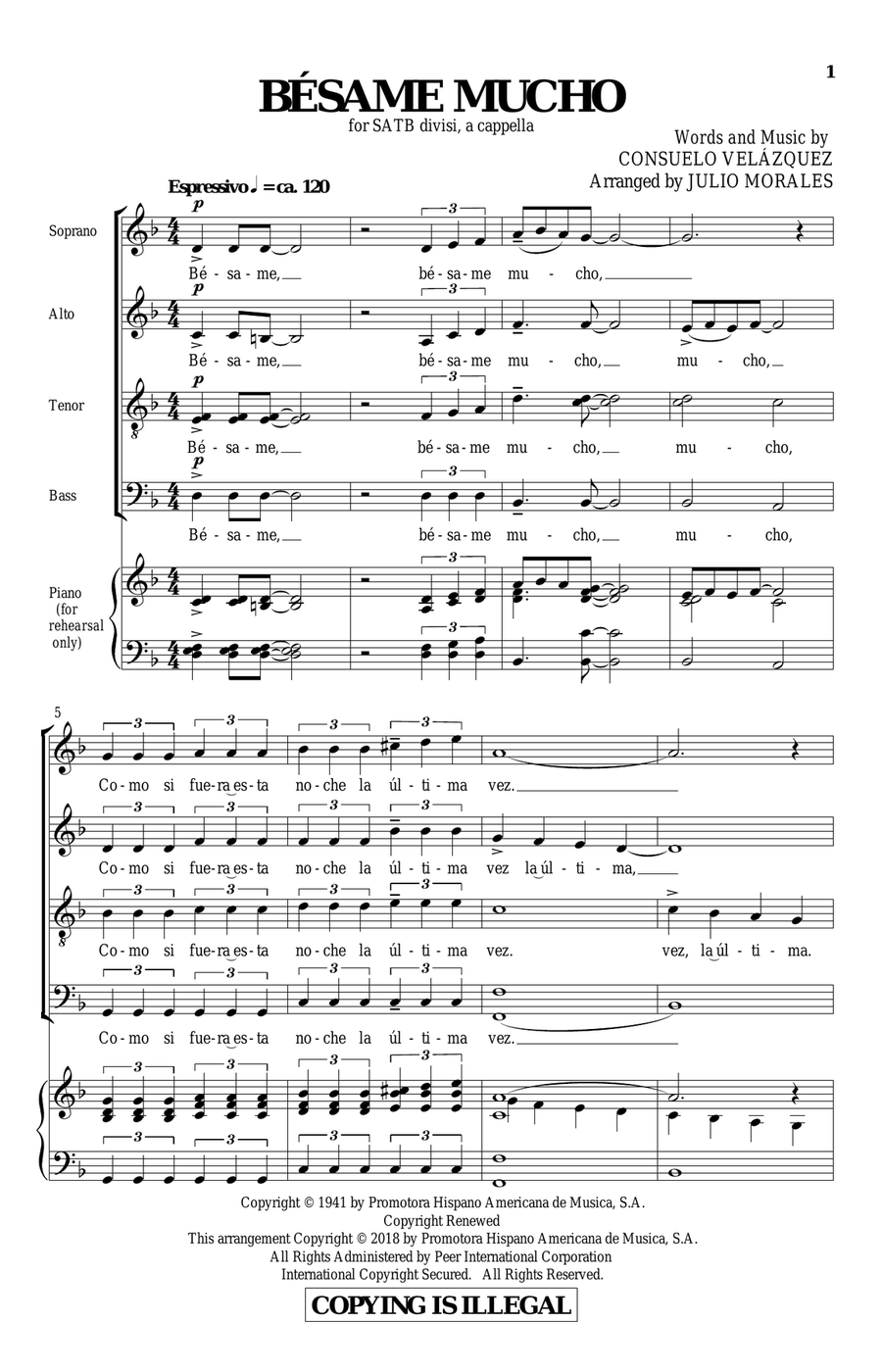 Bésame Mucho Bésame Mucho 4-Part scores gallery preview page 1