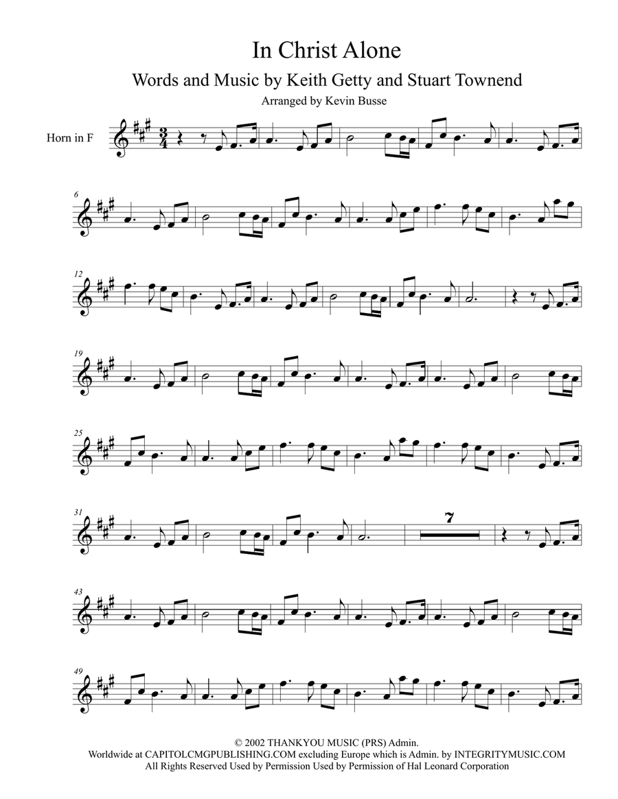 In Christ Alone In Christ Alone Horn Solo scores gallery preview page 1