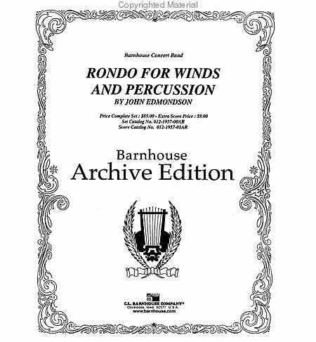 Rondo for Winds and Percussion