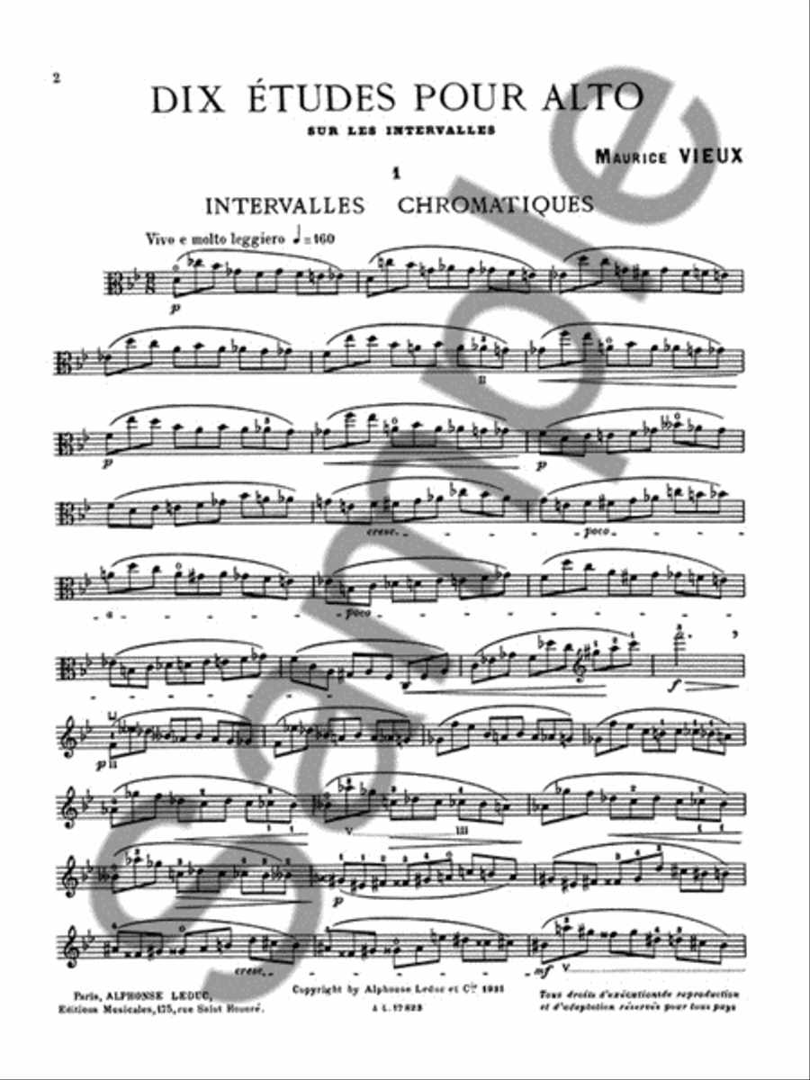 10 Etudes sur les Intervalles Viola Solo scores gallery preview page 2