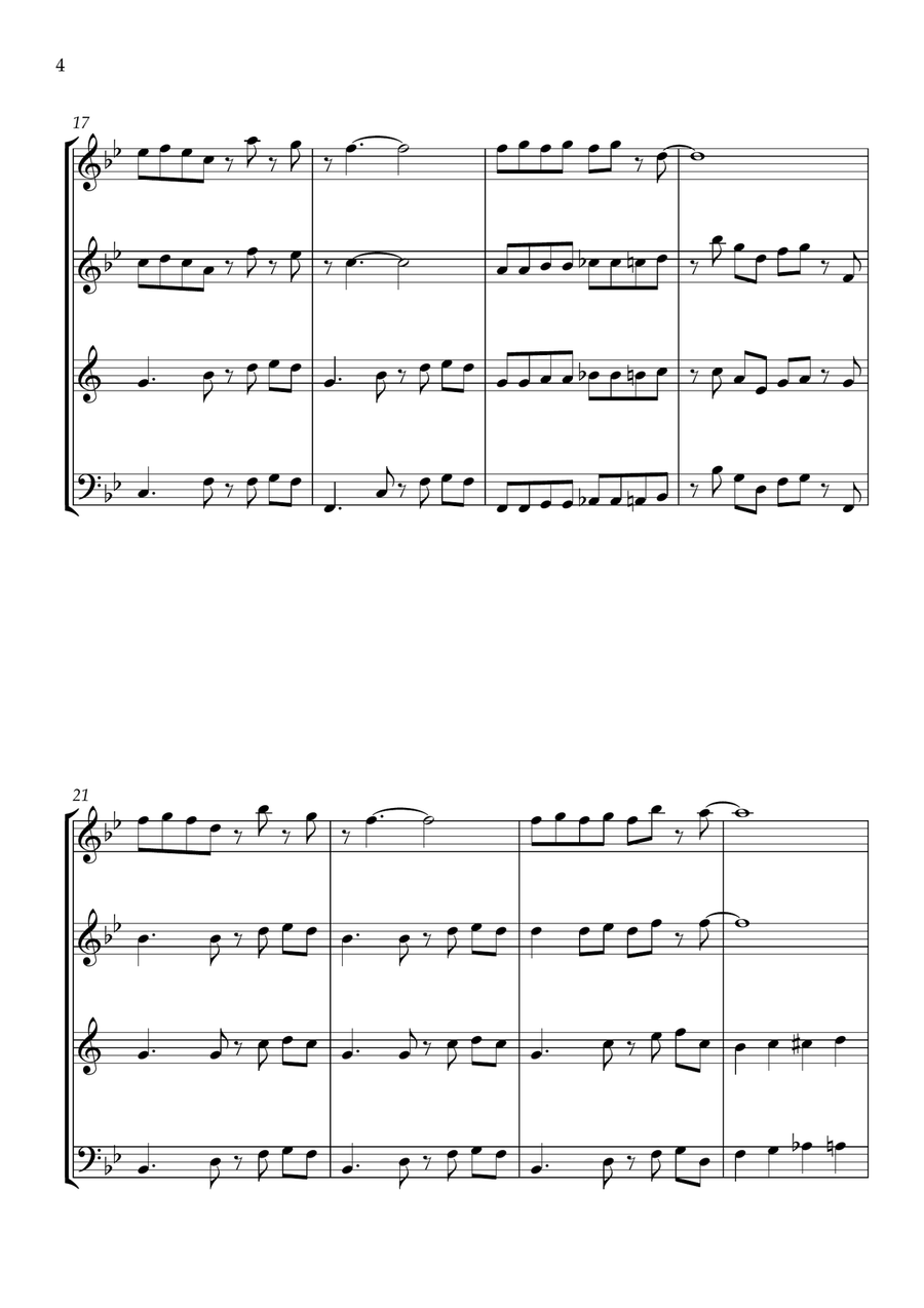 Rudolph The Red-nosed Reindeer Woodwind Quartet scores gallery preview page 4