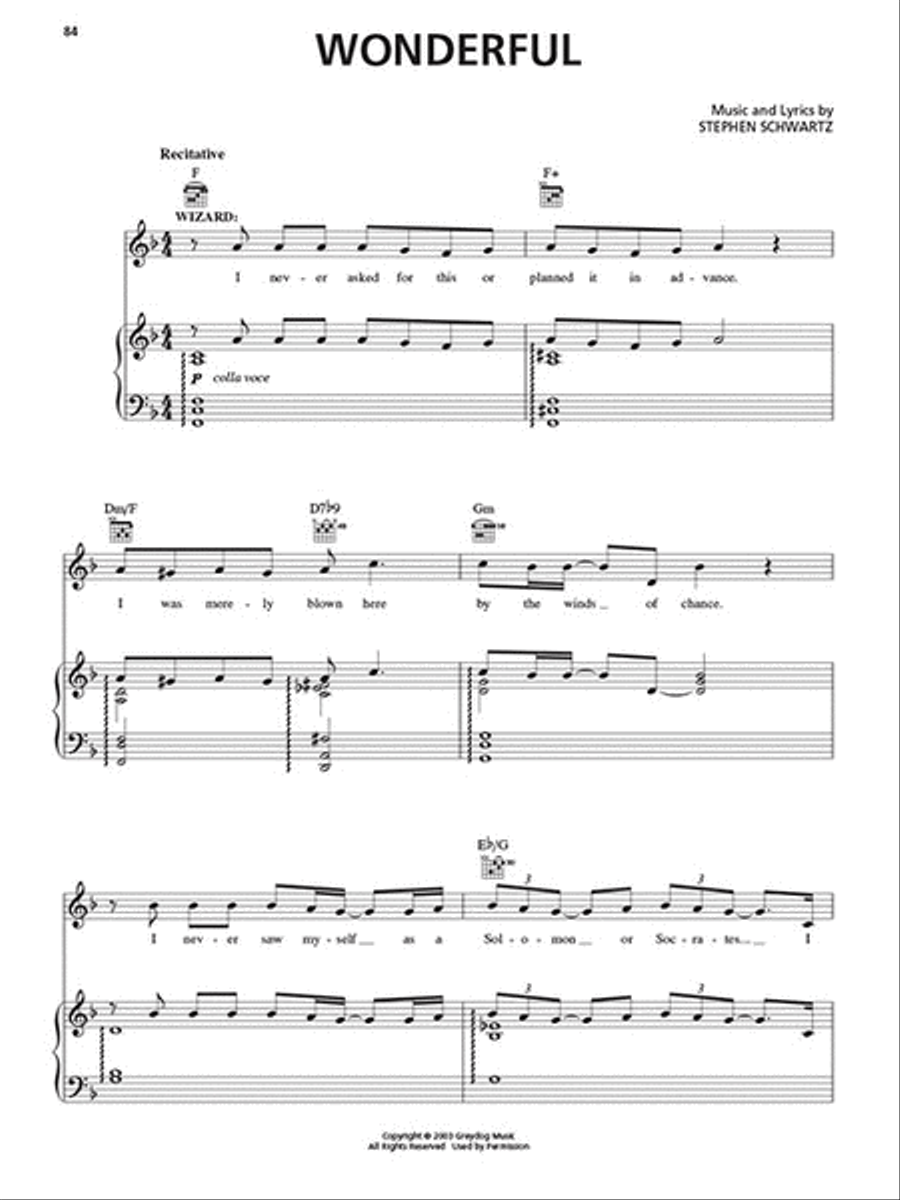 Wicked Piano, Vocal scores gallery preview page 4