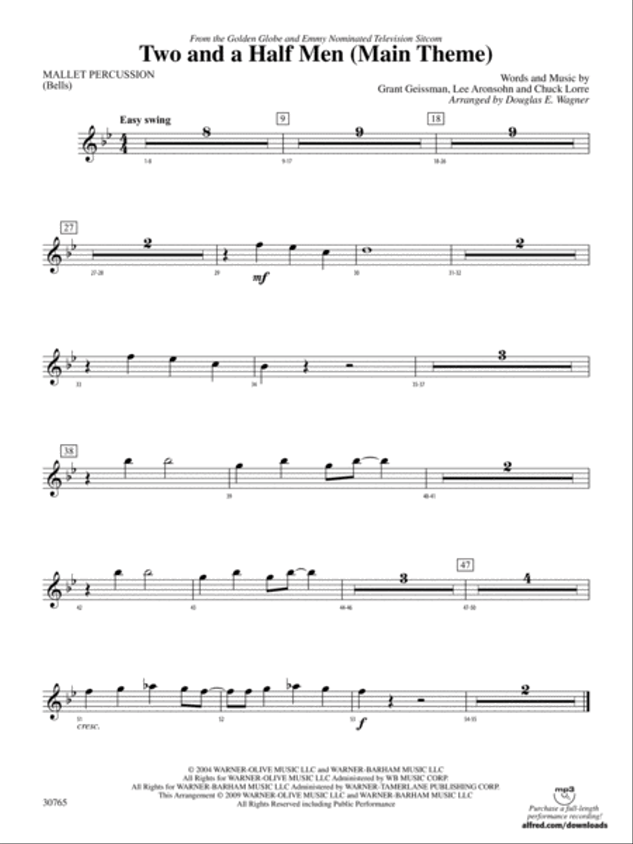 Two and a Half Men (Main Theme): Mallets Concert Band scores gallery preview page 1