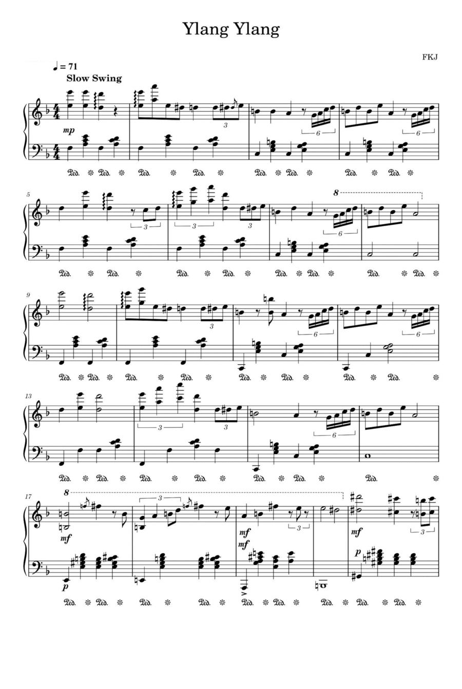 Ylang Ylang Ep Ylang Ylang Ep Piano Solo scores gallery preview page 1