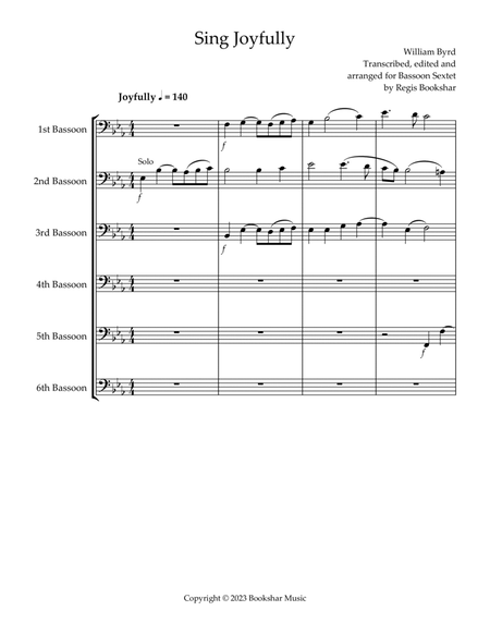 Sing Joyfully (Eb) (Bassoon Sextet)