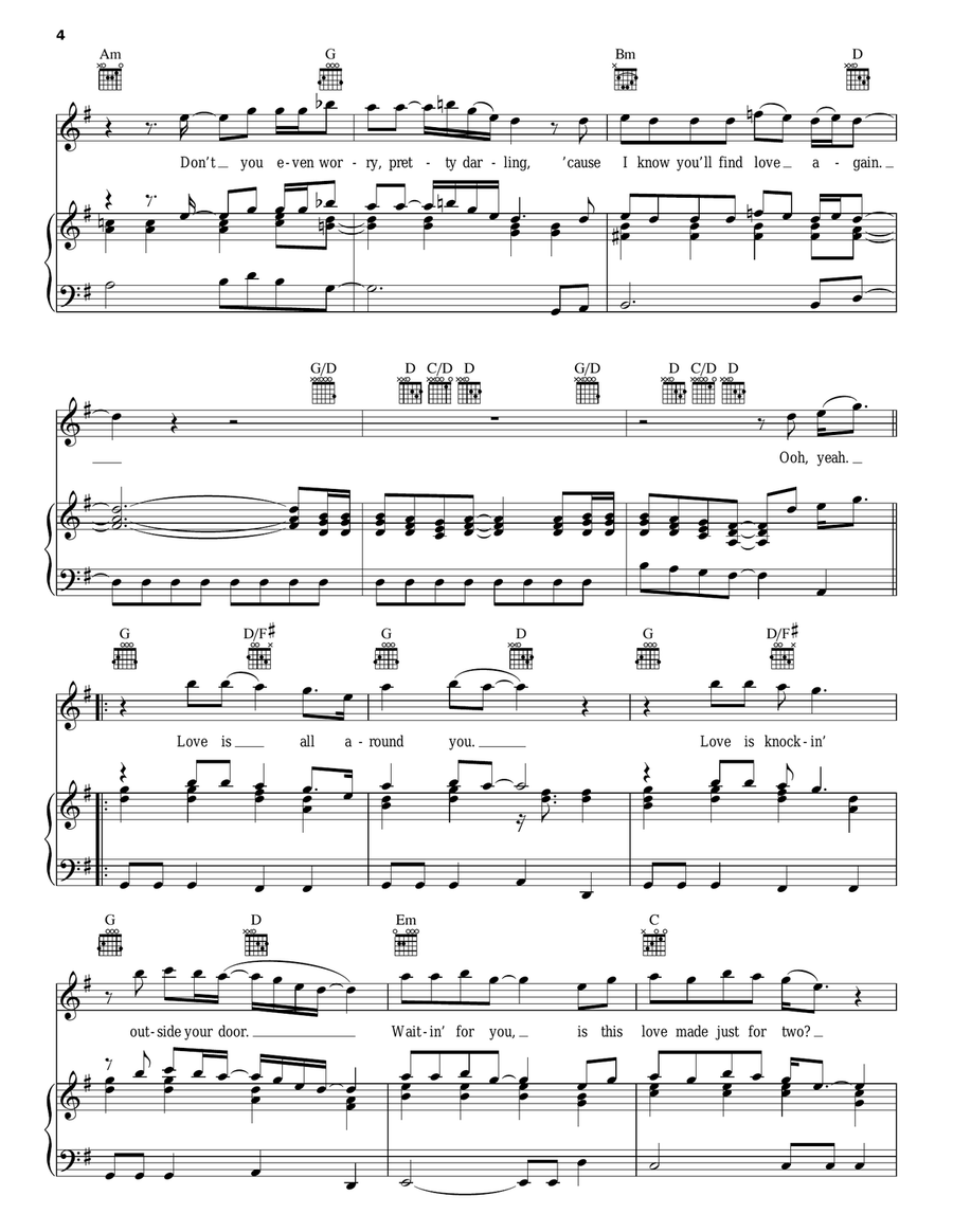 Love Song Piano, Vocal, Guitar scores gallery preview page 4