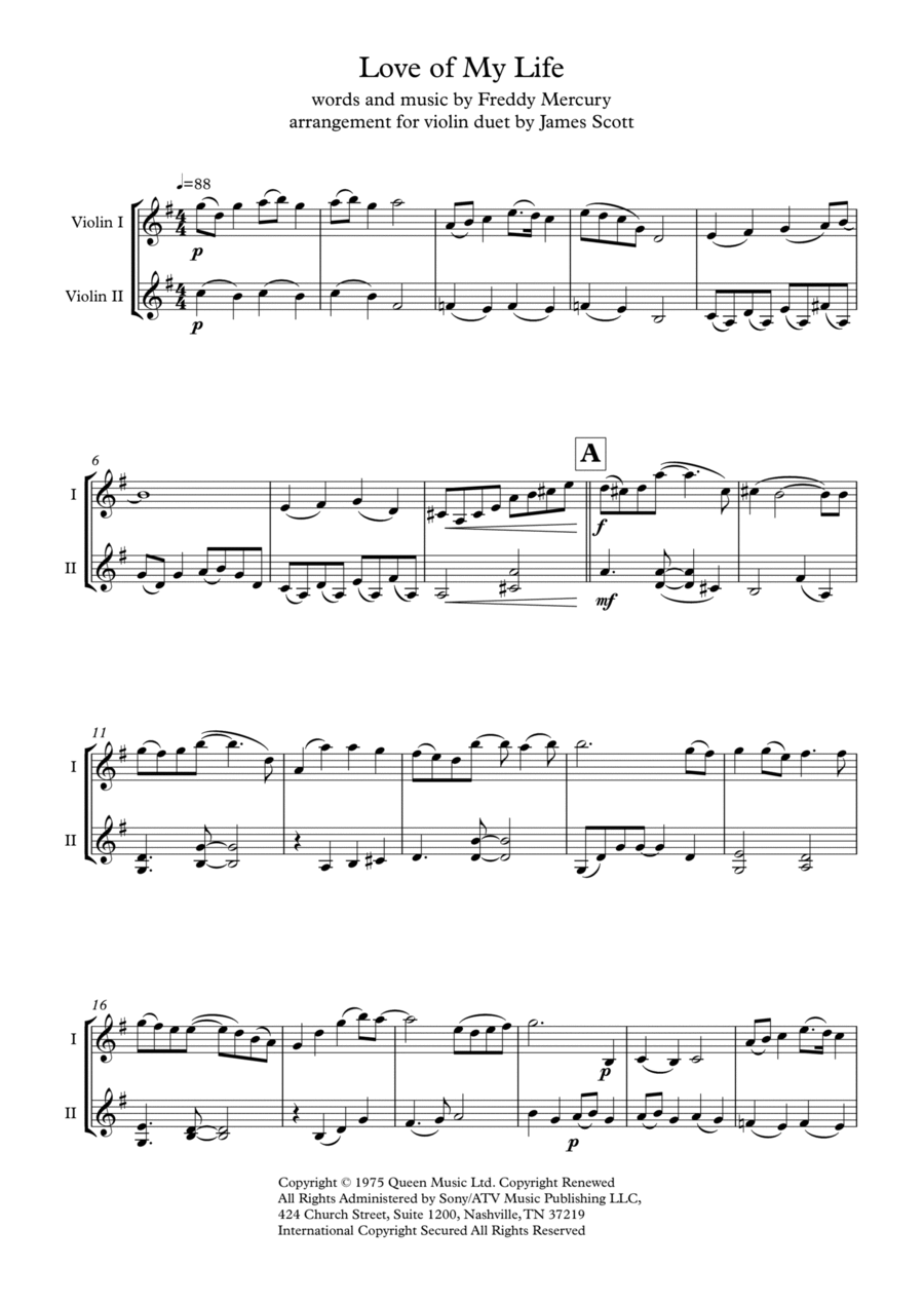 Love Of My Life Love Of My Life String Duet scores gallery preview page 1