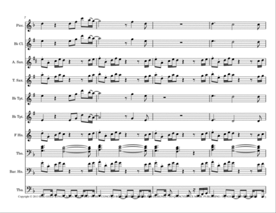 Can't Raise A Man Marching Band scores gallery preview page 3