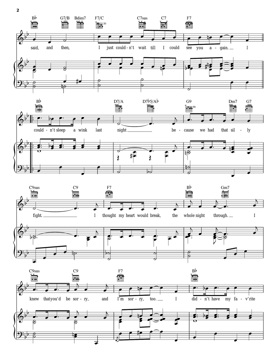 I Couldn't Sleep A Wink Last Night Piano, Vocal, Guitar scores gallery preview page 2