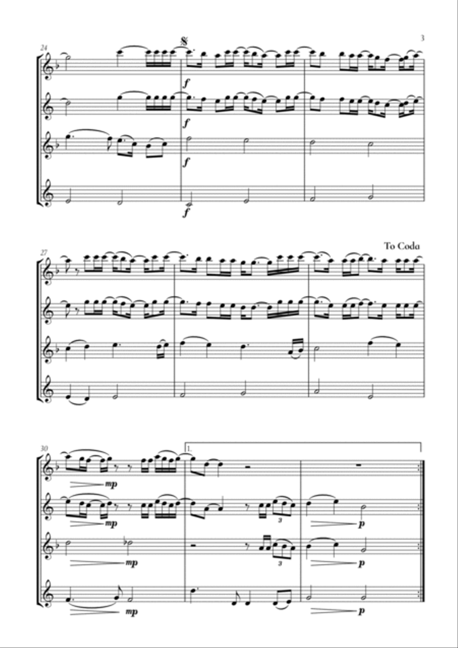 When We Were Young Woodwind Quartet scores gallery preview page 3