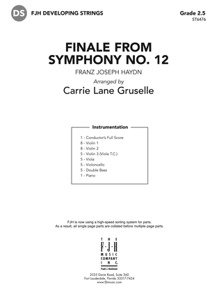 Book cover for Finale from Symphony No 12: Score