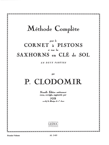 Complete Method For Cornet And Saxhorns In Treble Clef (volume 1)