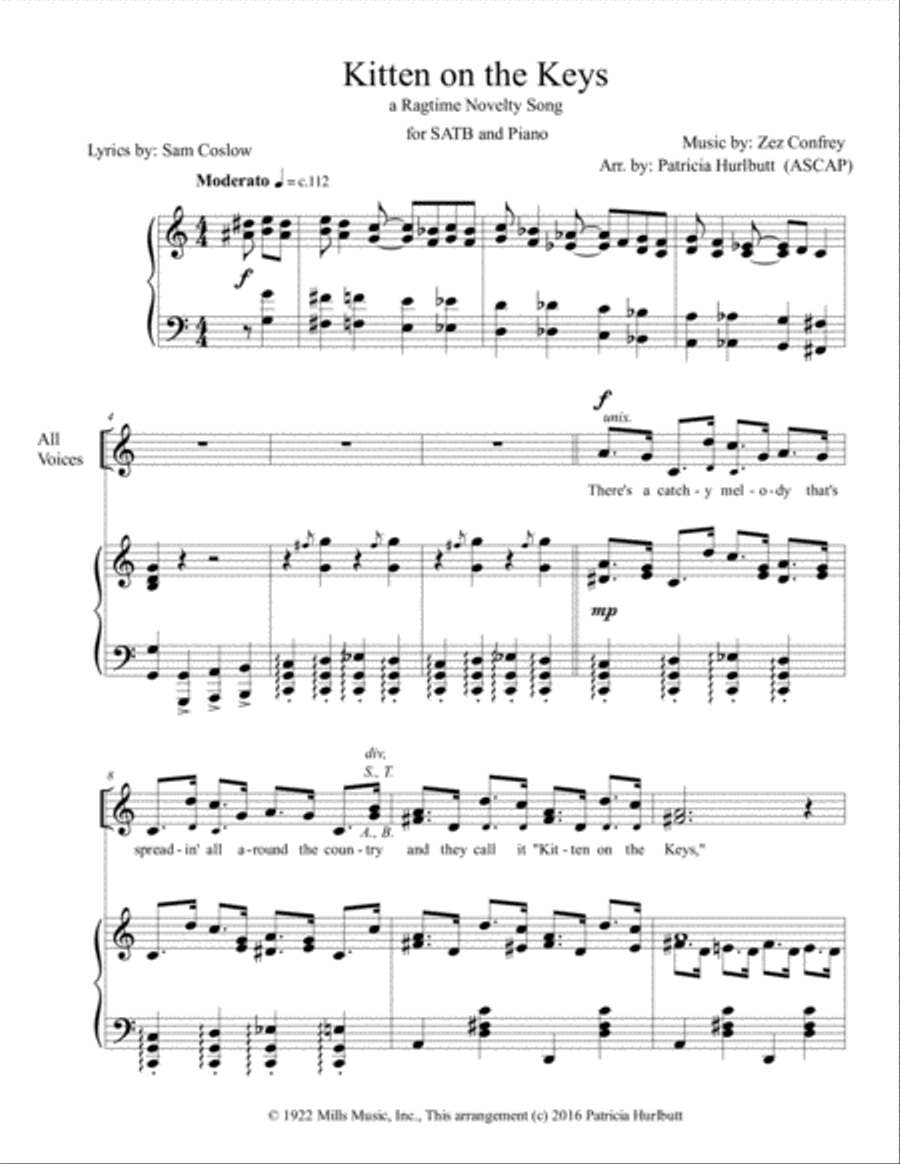 Kitten on the Keys 4-Part scores gallery preview page 1