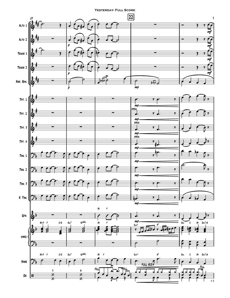 Yesterday Jazz Ensemble scores gallery preview page 5