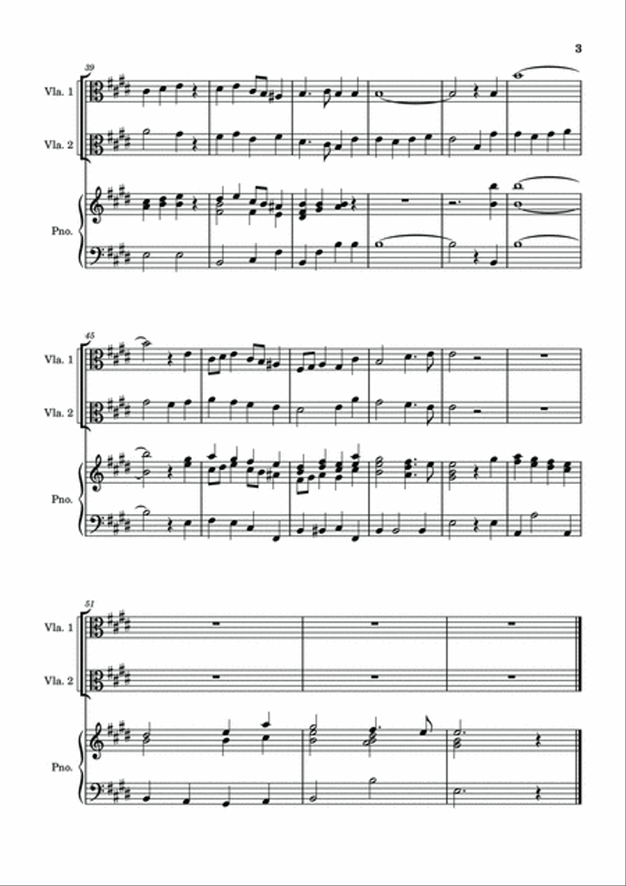 O Come All Ye Faithful - two Violas with Piano accompaniment String Duet scores gallery preview page 4